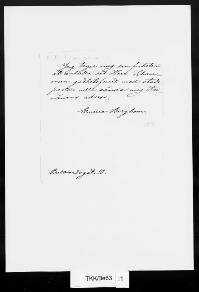 TKK/Be63, Bergbom, Emilie, s.d. 1871