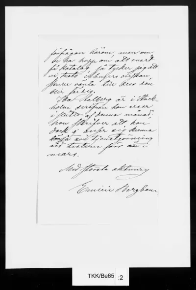 TKK/Be65, Bergbom, Emilie, 23.1.1882