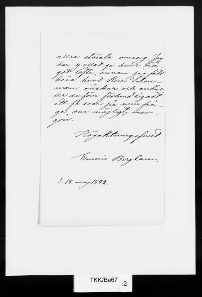 TKK/Be67, Bergbom, Emilie, 18.3.1882