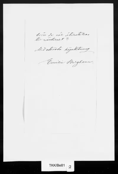 TKK/Be81, Bergbom, Emilie, 13.1.1893