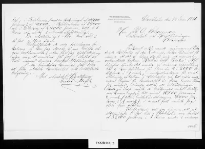 TKK/Bl141, Blanch, Theodor / Kongl. Hof-Konsthandl., 12.6.1886