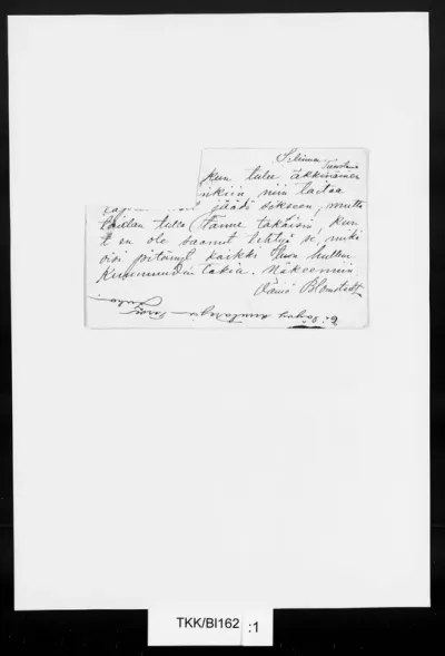 TKK/Bl162, Blomstedt, Väinö, 28.07.1901