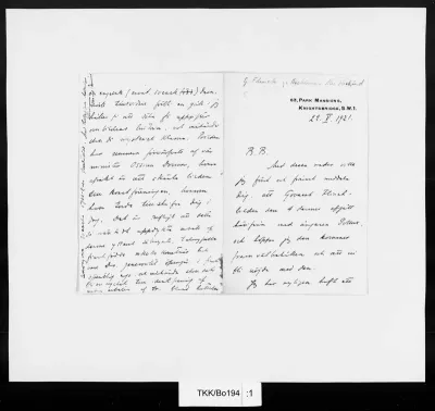 TKK/Bo194, Borenius, Tancred, 22.05.1921