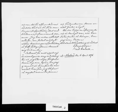 TKK/Ca9, Cavalli, Gustaf, 6.4.1896