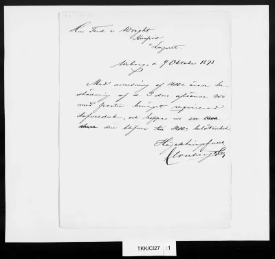 TKK/Cl27, Clouberg & Co., 9.10.1878