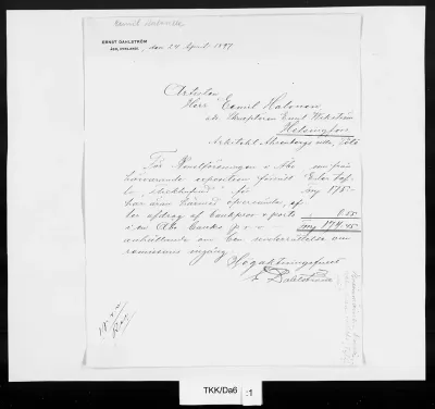 TKK/Da6, Dahlström, Ernst, 24.4.1897