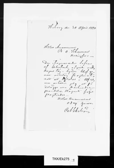 TKK/Ek275, Ekström, C. A., 30.4.1880