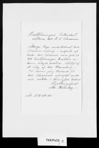 TKK/Fe33, Federley, Alex, 25.10.1885