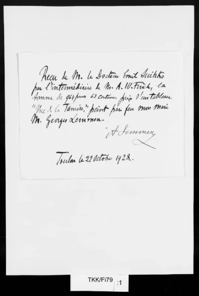 TKK/Fi79, Finch, Alfred William (Lemmen, A:n psta), 22.10.1928