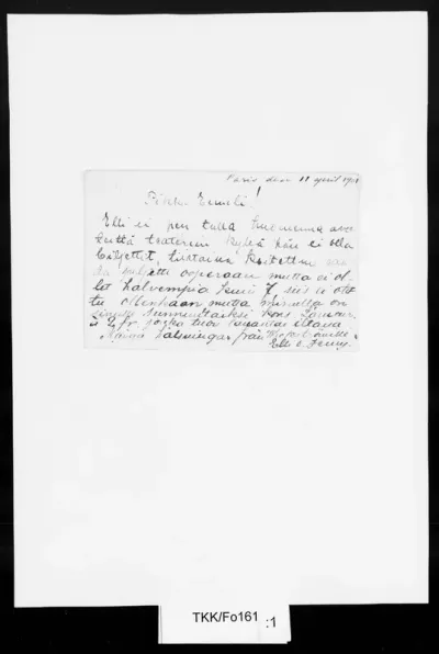 TKK/Fo161, Forssell, Elli ja ? Jenny, 11.04.1901