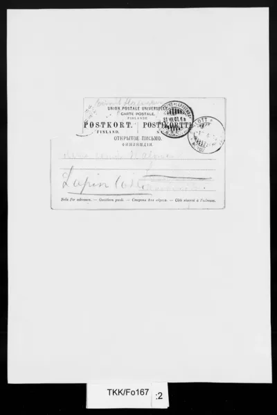 TKK/Fo167, Forssell, Elli , 31.07.1901