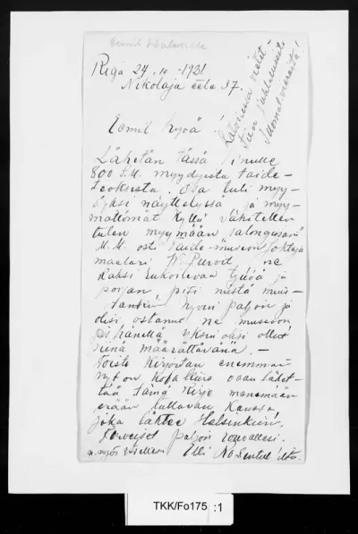 TKK/Fo175, (Forssell-)Rozentals, Elli, 24.10.1921
