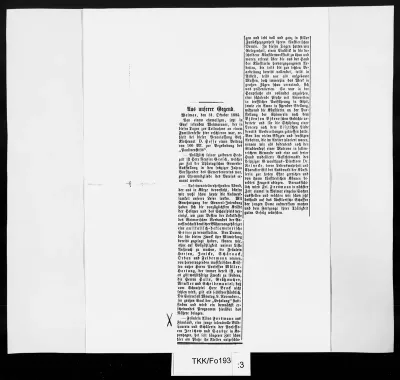 TKK/Fo193, Forssman, Aline [Forsman, Alina], 2.11.1885