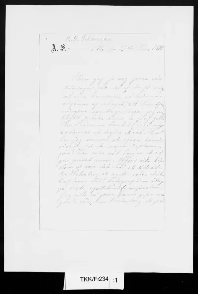 TKK/Fr234, [Frosterus-] Såltin, Alexandra, 21.3.1885