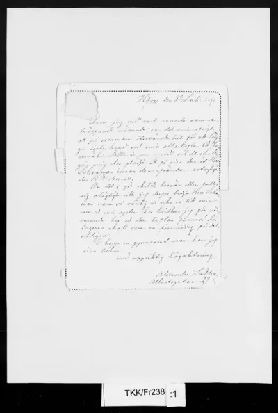 TKK/Fr238, [Frosterus-] Såltin, Alexandra, 8.7.1890