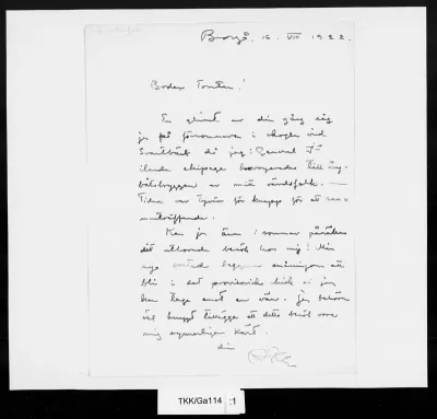 TKK/Ga114, Gallen-Kallela, Akseli, 16.08.1922
