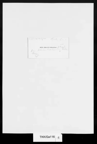 TKK/Ga116, Gallen-Kallela, Akseli, s.d.