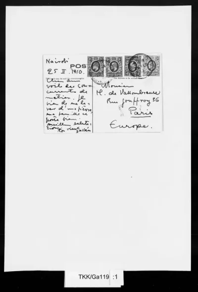 TKK/Ga119, Gallen-Kallela, Akseli, 25.02.1910