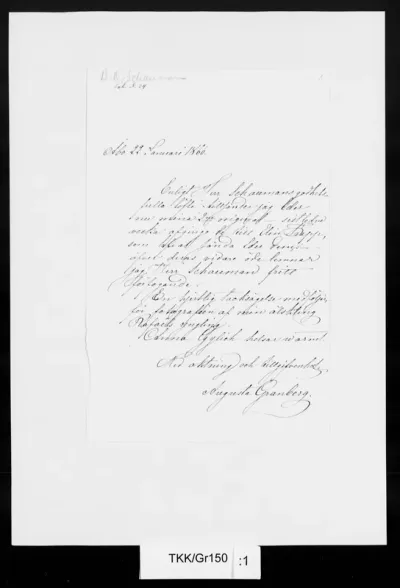 TKK/Gr150, Granberg, Augusta, 22.1.1866
