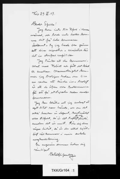 TKK/Gr164, Gripenberg, Bertel, 29.06.1907