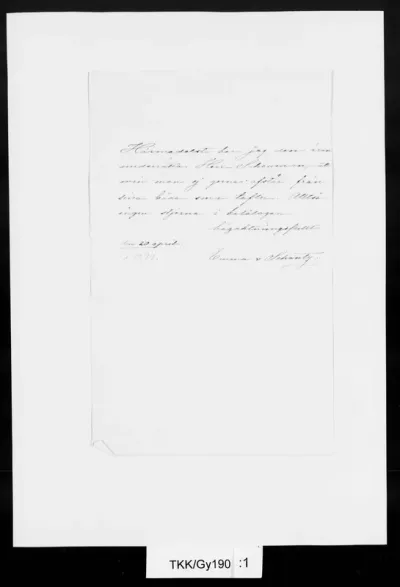 TKK/Gy190, (Gyldén) von Schantz, Emma, 20.4.1874