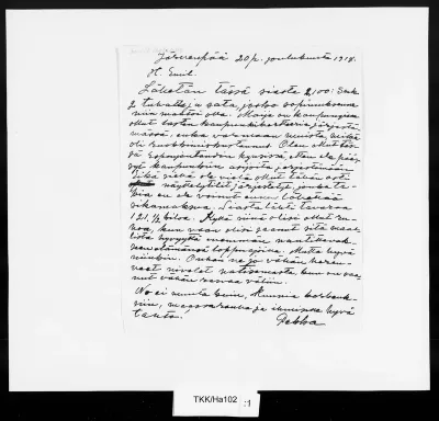 TKK/Ha102, Halonen, Pekka, 20.12.1918
