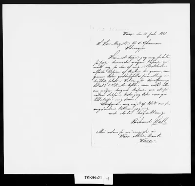 TKK/Ha21, Hall, Richard, 11.7.1881