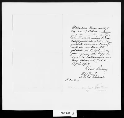 TKK/Ha25, Halme, Kaarle, 19.12.1901