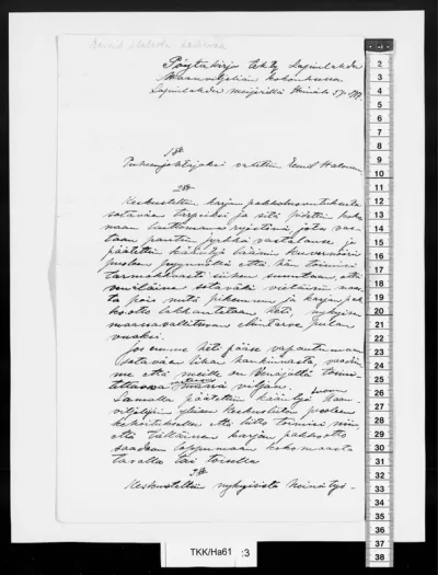 TKK/Ha61, Halonen, Emil / Diverse: pöytäkirja, 05.07.1917