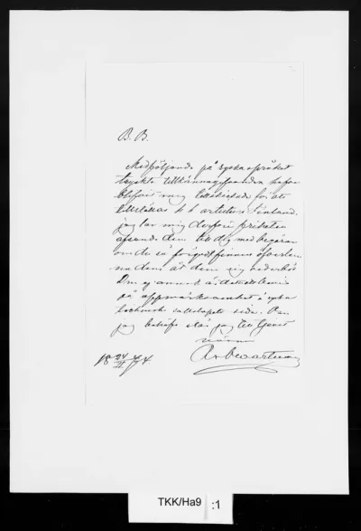 TKK/Ha9, Haartman, Rafael von, 24.2.1874