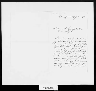 TKK/He269, Heinricius, A. G., 7.7.1894