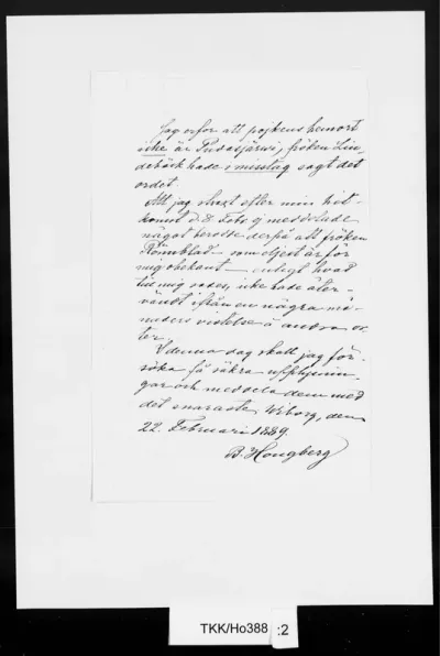 TKK/Ho388, Hougberg, R., 22.2.1889