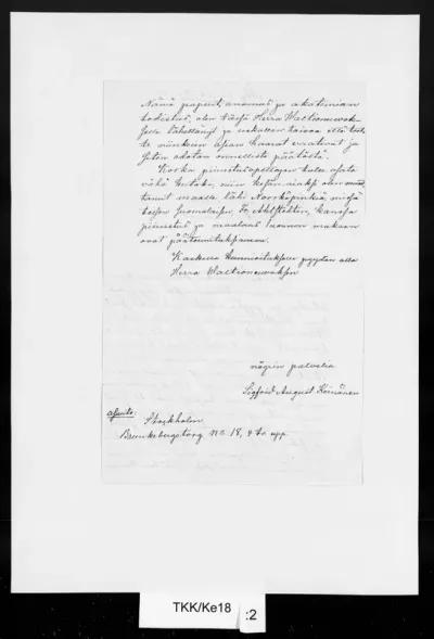 TKK/Ke18, Keinänen, Sigfrid August, 28.7.1871