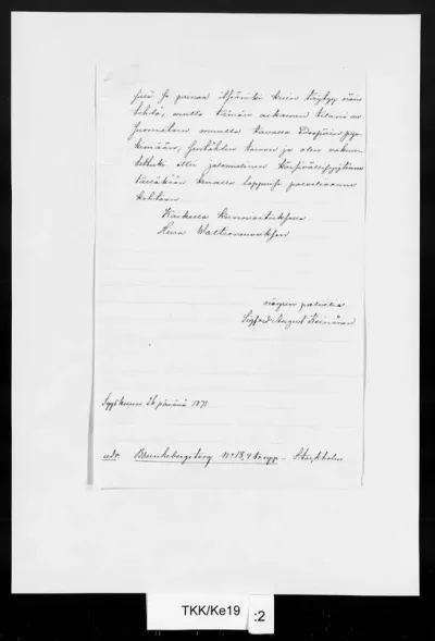 TKK/Ke19, Keinänen, Sigfrid August, 26.9.1871
