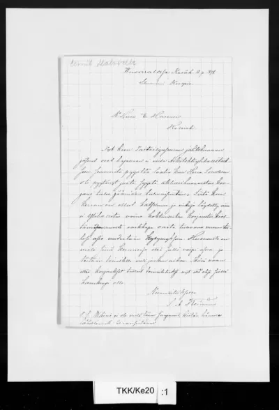 TKK/Ke20, Keinänen, Sigfrid August, 13.6.1898