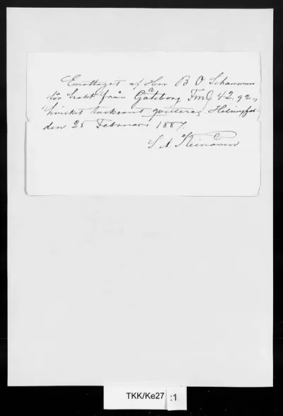TKK/Ke27, Keinänen, Sigfrid August, 25.2.1887