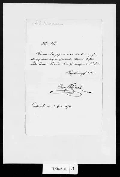 TKK/Kl70, Kleineh, Oscar, 5.4.1870