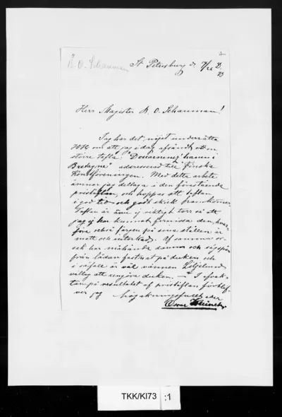 TKK/Kl73, Kleineh, Oscar, 14/26.12.1873