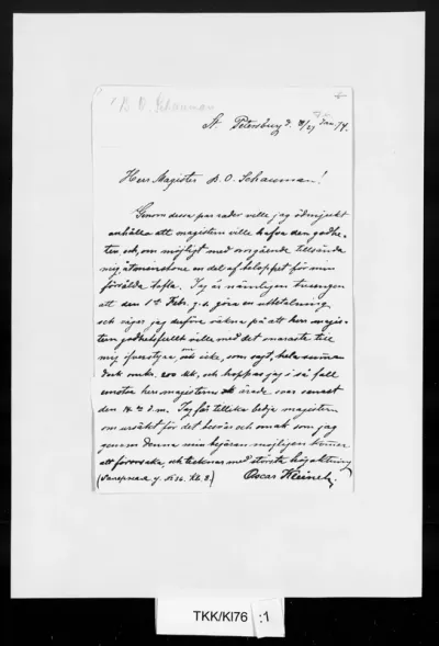 TKK/Kl76, Kleineh, Oscar, 8/21.1/2.1874