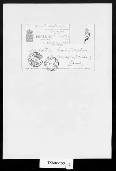 TKK/Ky153, Kyyhkynen, Juho K., 28.07.1900