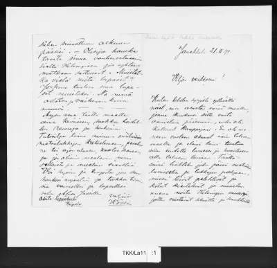 TKK/La11, Larin Kyösti [Larsson, Kyösti], 21.2.1899