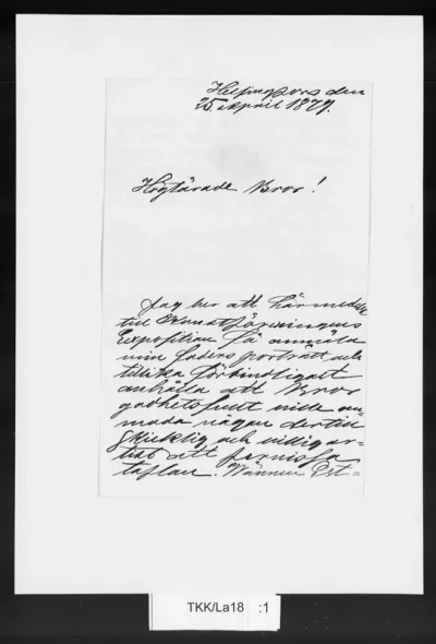 TKK/La18, Lavonius, W., 25.4.1879
