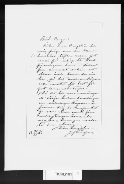 TKK/Li101, Lindfors, Julius af, 31.3.1886