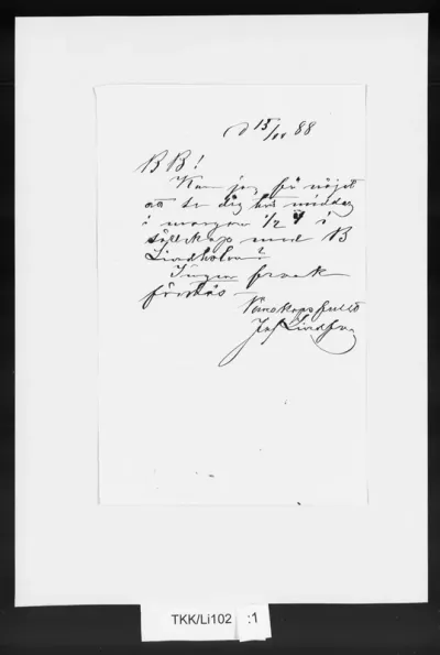 TKK/Li102, Lindfors, Julius af, 15.11.1888