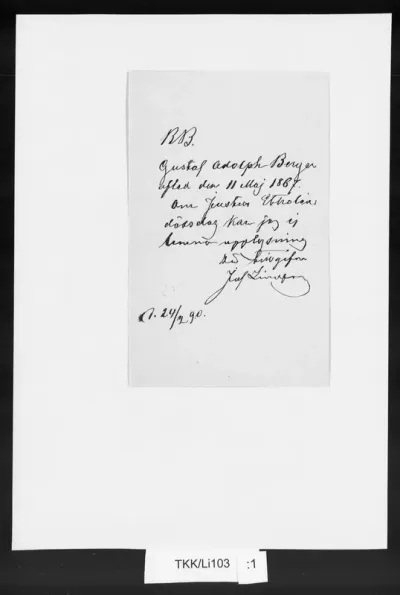TKK/Li103, Lindfors, Julius af, 24.2.1890
