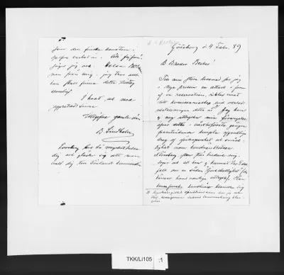 TKK/Li105, Lindholm, Berndt, 4.3.?1889