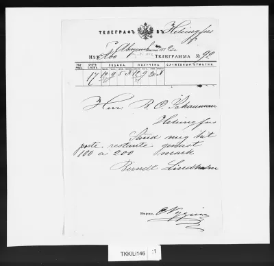 TKK/Li146, Lindholm, Berndt, 8/1872