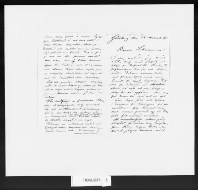 TKK/Li221, Lindholm, Berndt, 16.3.1885