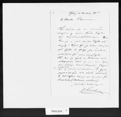 TKK/Li224, Lindholm, Berndt, 26.5.1885