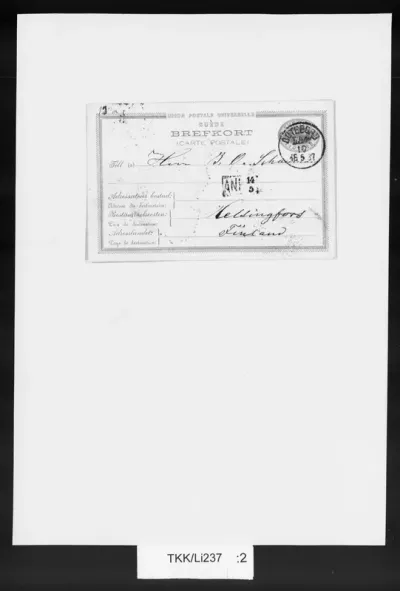 TKK/Li237, Lindholm, Berndt, 10.5.1887